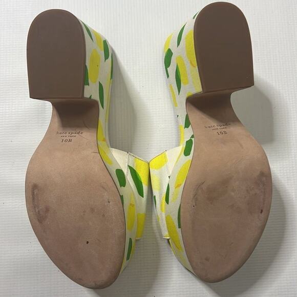 KATE SPADE NEWYORK IBIZA CANVAS LEMON PLATFORM SLIDE‎ SIZE 10 1/2 B - Picture 5 of 6